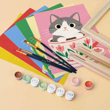 Load image into Gallery viewer, Mini Paint by Numbers Set 6"x8" (6 pieces) - Cats in Teacups