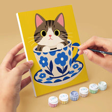 Load image into Gallery viewer, Mini Paint by Numbers Set 6"x8" (6 pieces) - Cats in Teacups