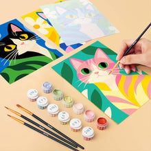Load image into Gallery viewer, Mini Paint by Numbers Set 6"x8" (6 pieces) - Colorful Cats