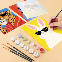 Load image into Gallery viewer, Mini Paint by Numbers Set 6"x8" (6 pieces) - Cool Animals