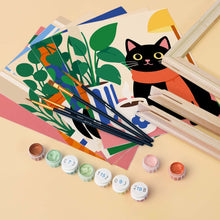 Load image into Gallery viewer, Mini Paint by Numbers Set 6"x8" (6 pieces) - Cozy Cat Moments