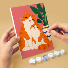 Load image into Gallery viewer, Mini Paint by Numbers Set 6"x8" (6 pieces) - Cozy Cat Moments