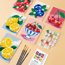 Load image into Gallery viewer, Mini Paint by Numbers Set 6"x8" (6 pieces) - Disco Fruit