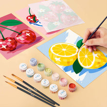 Load image into Gallery viewer, Mini Paint by Numbers Set 6"x8" (6 pieces) - Disco Fruit