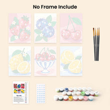 Load image into Gallery viewer, Mini Paint by Numbers Set 6"x8" (6 pieces) - Disco Fruit