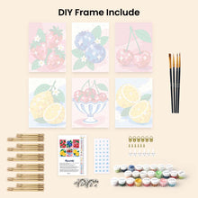 Load image into Gallery viewer, Mini Paint by Numbers Set 6"x8" (6 pieces) - Disco Fruit
