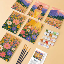 Load image into Gallery viewer, Mini Paint by Numbers Set 6"x8" (6 pieces) - Dreamy Wildflower Meadow