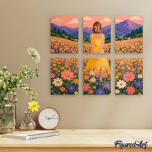 Load image into Gallery viewer, Mini Paint by Numbers Set 6"x8" (6 pieces) - Dreamy Wildflower Meadow