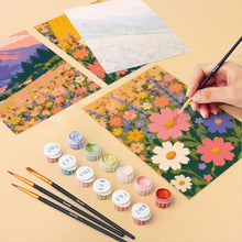 Load image into Gallery viewer, Mini Paint by Numbers Set 6"x8" (6 pieces) - Dreamy Wildflower Meadow