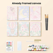 Load image into Gallery viewer, Mini Paint by Numbers Set 6"x8" (6 pieces) - Fairytale Cottage