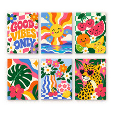 Load image into Gallery viewer, Mini Paint by Numbers Set 6"x8" (6 pieces) - Good Vibes Figured'Art