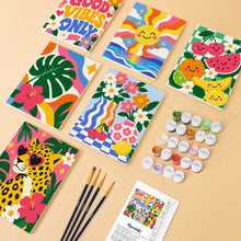 Load image into Gallery viewer, Mini Paint by Numbers Set 6"x8" (6 pieces) - Good Vibes