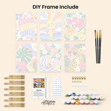 Load image into Gallery viewer, Mini Paint by Numbers Set 6"x8" (6 pieces) - Good Vibes