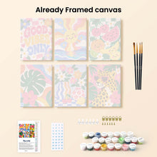 Load image into Gallery viewer, Mini Paint by Numbers Set 6"x8" (6 pieces) - Good Vibes