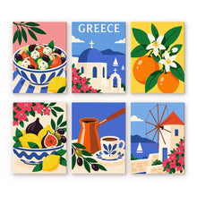 Load image into Gallery viewer, Mini Paint by Numbers Set 6"x8" (6 pieces) - Greek Summer Figured'Art