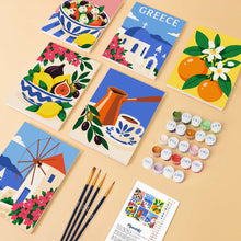 Load image into Gallery viewer, Mini Paint by Numbers Set 6"x8" (6 pieces) - Greek Summer