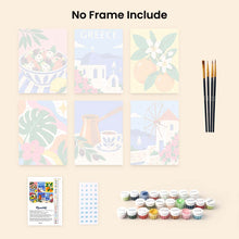 Load image into Gallery viewer, Mini Paint by Numbers Set 6"x8" (6 pieces) - Greek Summer