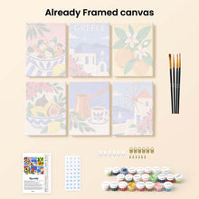 Load image into Gallery viewer, Mini Paint by Numbers Set 6"x8" (6 pieces) - Greek Summer