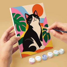 Load image into Gallery viewer, Mini Paint by Numbers Set 6"x8" (6 pieces) - Groovy Cats