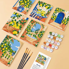 Load image into Gallery viewer, Mini Paint by Numbers Set 6"x8" (6 pieces) - Italian Lemon Garden