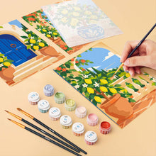 Load image into Gallery viewer, Mini Paint by Numbers Set 6"x8" (6 pieces) - Italian Lemon Garden
