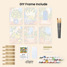 Load image into Gallery viewer, Mini Paint by Numbers Set 6"x8" (6 pieces) - Italian Lemon Garden