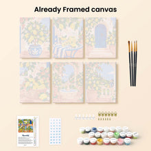 Load image into Gallery viewer, Mini Paint by Numbers Set 6"x8" (6 pieces) - Italian Lemon Garden