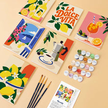 Load image into Gallery viewer, Mini Paint by Numbers Set 6"x8" (6 pieces) - La Dolce Vita
