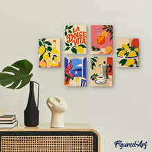 Load image into Gallery viewer, Mini Paint by Numbers Set 6"x8" (6 pieces) - La Dolce Vita