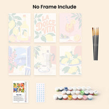 Load image into Gallery viewer, Mini Paint by Numbers Set 6"x8" (6 pieces) - La Dolce Vita