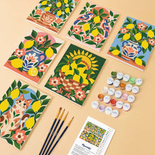 Load image into Gallery viewer, Mini Paint by Numbers Set 6"x8" (6 pieces) - Lemon Folk Art