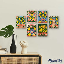 Load image into Gallery viewer, Mini Paint by Numbers Set 6"x8" (6 pieces) - Lemon Folk Art