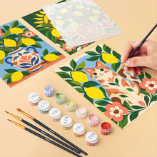 Load image into Gallery viewer, Mini Paint by Numbers Set 6"x8" (6 pieces) - Lemon Folk Art