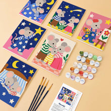 Load image into Gallery viewer, Mini Paint by Numbers Set 6"x8" (6 pieces) - Little Mouse Stories