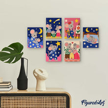 Load image into Gallery viewer, Mini Paint by Numbers Set 6"x8" (6 pieces) - Little Mouse Stories