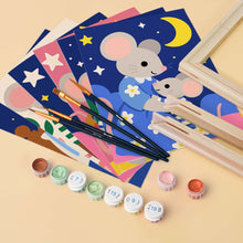 Load image into Gallery viewer, Mini Paint by Numbers Set 6"x8" (6 pieces) - Little Mouse Stories