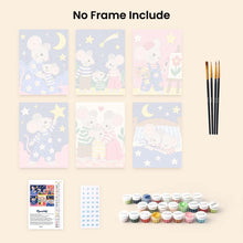 Load image into Gallery viewer, Mini Paint by Numbers Set 6"x8" (6 pieces) - Little Mouse Stories