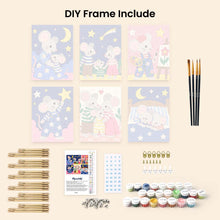 Load image into Gallery viewer, Mini Paint by Numbers Set 6"x8" (6 pieces) - Little Mouse Stories