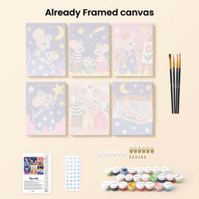 Load image into Gallery viewer, Mini Paint by Numbers Set 6"x8" (6 pieces) - Little Mouse Stories