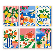 Load image into Gallery viewer, Mini Paint by Numbers Set 6"x8" (6 pieces) - Mediterranean Summer Moments Figured'Art