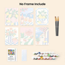 Load image into Gallery viewer, Mini Paint by Numbers Set 6"x8" (6 pieces) - Mediterranean Summer Moments
