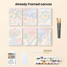 Load image into Gallery viewer, Mini Paint by Numbers Set 6"x8" (6 pieces) - Mediterranean Summer Moments