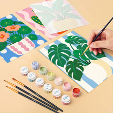 Load image into Gallery viewer, Mini Paint by Numbers Set 6"x8" (6 pieces) - Potted Plants