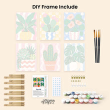 Load image into Gallery viewer, Mini Paint by Numbers Set 6"x8" (6 pieces) - Potted Plants