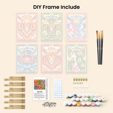 Load image into Gallery viewer, Mini Paint by Numbers Set 6"x8" (6 pieces) - Retro Zodiac 1