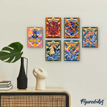 Load image into Gallery viewer, Mini Paint by Numbers Set 6"x8" (6 pieces) - Retro Zodiac 2