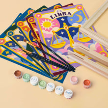 Load image into Gallery viewer, Mini Paint by Numbers Set 6"x8" (6 pieces) - Retro Zodiac 2