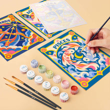 Load image into Gallery viewer, Mini Paint by Numbers Set 6"x8" (6 pieces) - Retro Zodiac 2