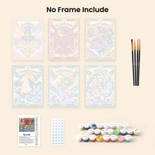 Load image into Gallery viewer, Mini Paint by Numbers Set 6"x8" (6 pieces) - Retro Zodiac 2