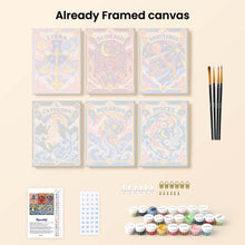 Load image into Gallery viewer, Mini Paint by Numbers Set 6"x8" (6 pieces) - Retro Zodiac 2